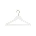 Percha blanca con barra antideslizante para pantalones para ropa infantil, ancho de 35 cm, gancho de níquel - caja de 100 unidades.