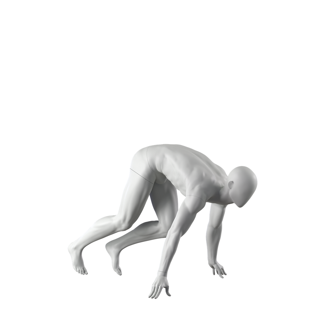 BINK - Maniquí de deporte start to run, hombre, gris, cabeza abstracta, postura 303