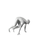 Start zu Laufen Schaufensterpuppe Herr, grau, abstrakter Kopf, Pose 303