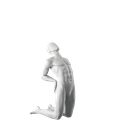 Mannequin sportif de yoga, homme, gris, tête abstraite, pose assise 307