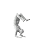 Yoga sport heren mannequin, grijs, abstract hoofd, pose 308