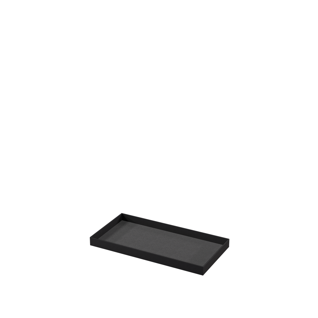 BINK - Presentatie plateau, metaal zwart, zwarte fluwelen bekleding, 30x15 cm