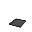 Plateau de présentation, métal noir, revêtement en velours noir, 35x30 cm