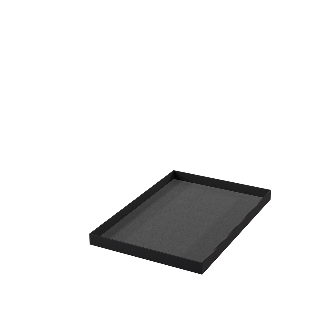 BINK - Presentatie plateau, metaal zwart, zwarte fluwelen bekleding, 45x30 cm
