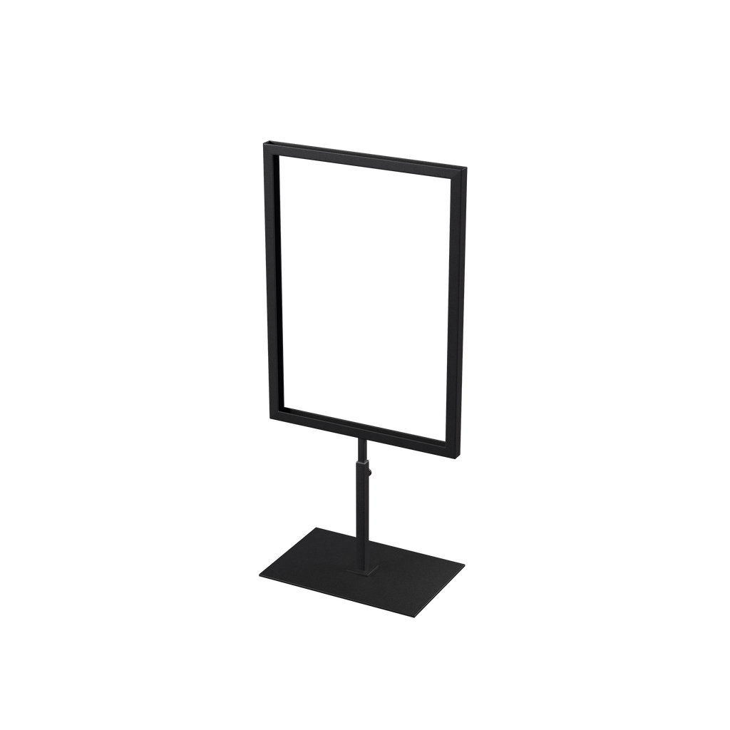 BINK - A4 Infodisplay, höhenverstellbar, schwarz pulverbeschichteter Stahl, interior
