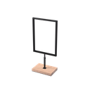 A4 Infodisplay, höhenverstellbar, schwarz pulverbeschichtter Stahl mit Holzfuß, interior