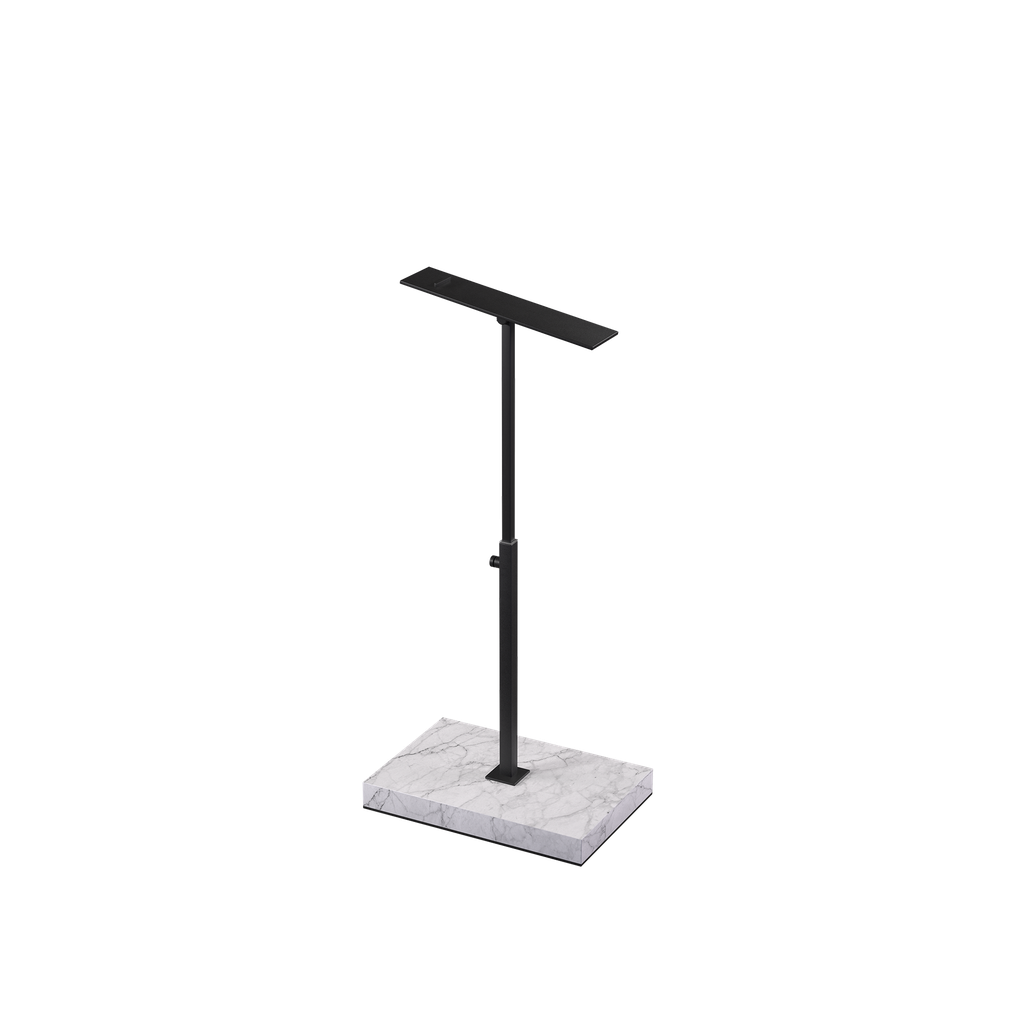 BINK - Shoe stand, adjustable height, black powder-coated steel with marble-look base