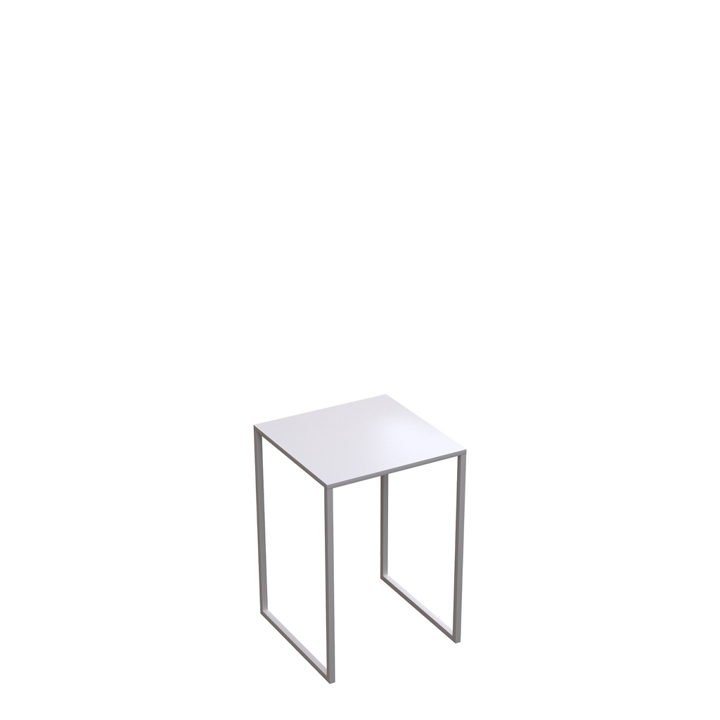 BINK - Mesa auxiliar 30x30x43 cm, acero, blanco