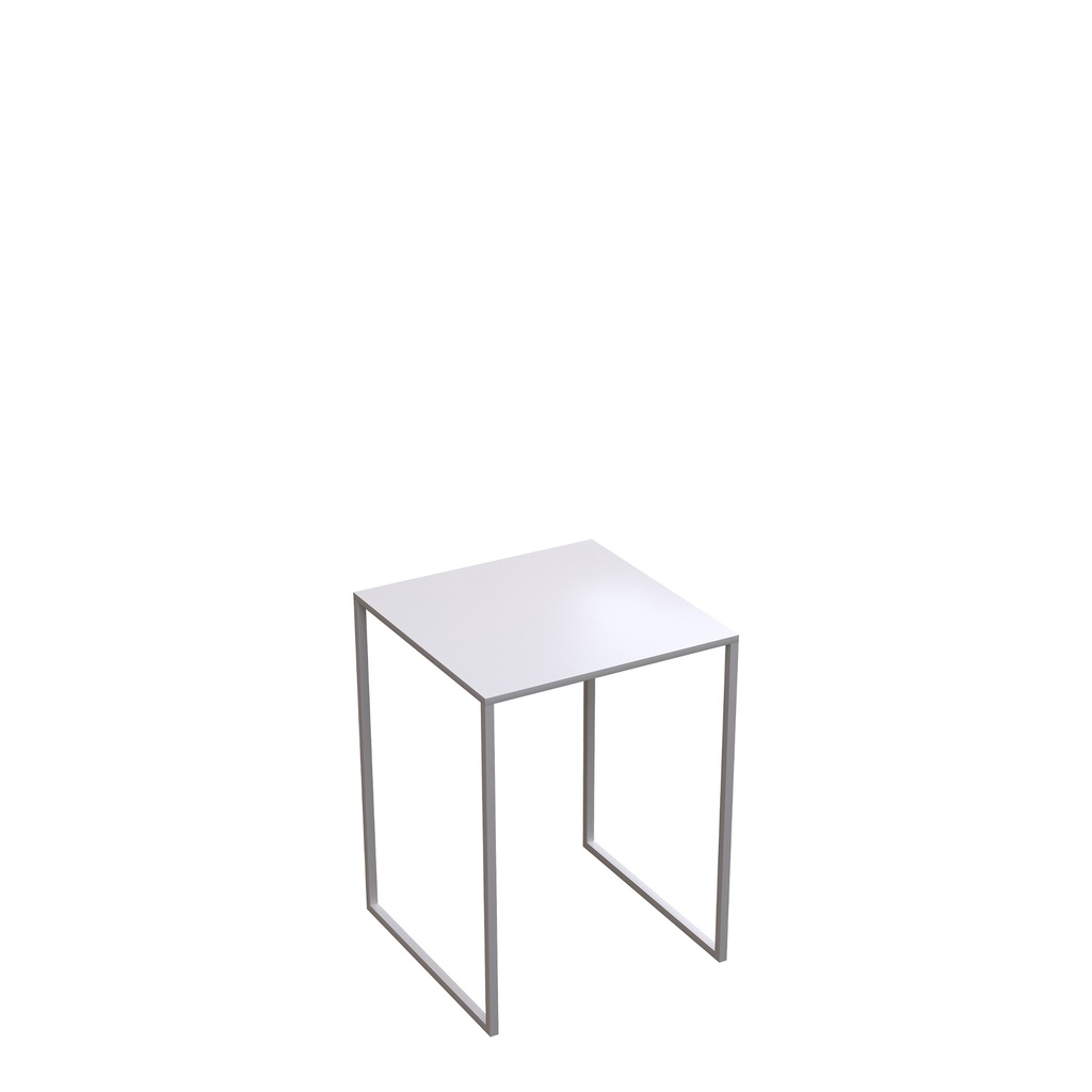 BINK - Table d'appoint 36x36xh48 cm, en métal blanc laqué
