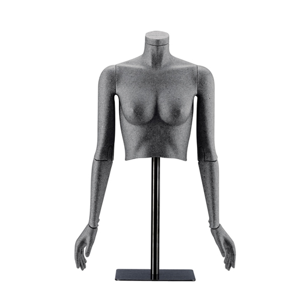 BINK - Buste flexible pour dames noir avec socle carré noir avec bouchon de cou