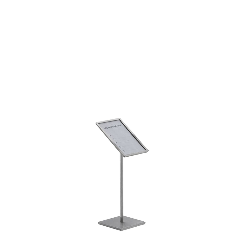 BINK - Portaprecios, cepillado acero inoxidable, altura 26 cm