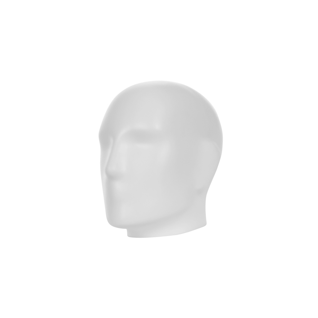 BINK - Tête homme stylisée abstraite en plastique, plastique recyclable blanc, pose TSU_WH