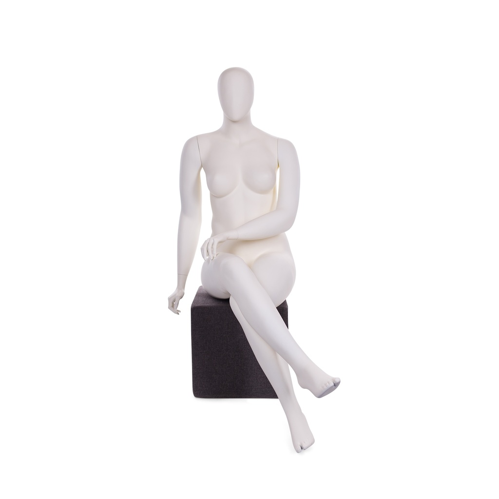 BINK - Vollschlanke Damenfigur abstraktem Kopf, sitzend