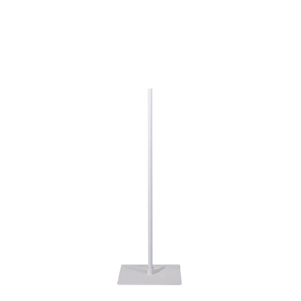 BINK - Support de buste avec connexion centrale, 80 cm, plate-forme rectangulaire, peint en poudre blanc