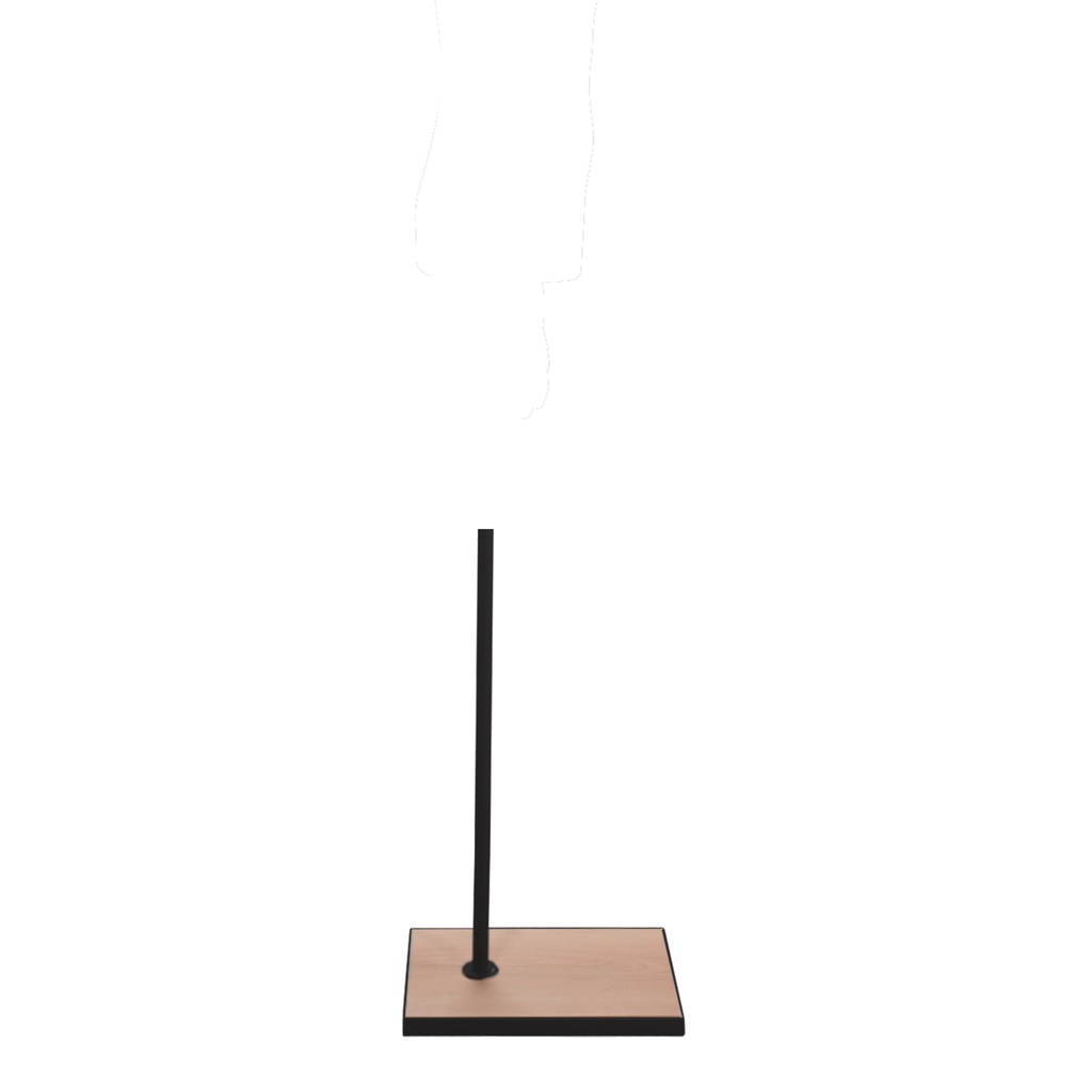 BINK - Bustestaander met beenaansluiting, 55cm, rechthoekige voetplaat, hout en zwart
