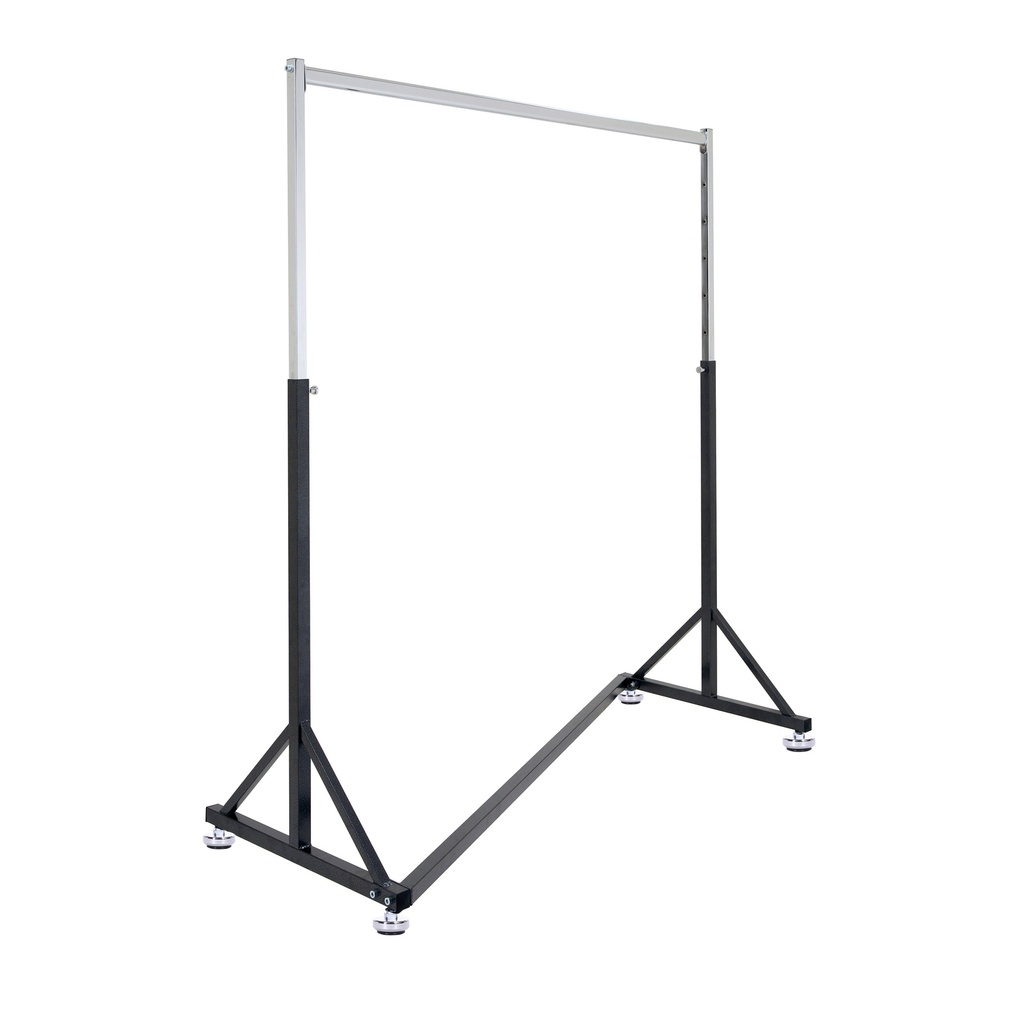 BINK - Kleiderständer auf Rollen mit Bremse, Hammerschlagoptik, Einzelstange, rutschfeste Füße, höhenverstellbar, 140cm