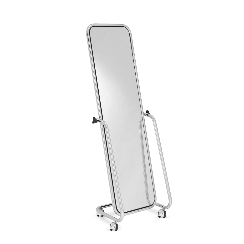 BINK - Verstellbarer Standspiegel mit Rollen, Chrom, 40x140 cm