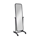 Espejo ajustable, negro, 160x50 cm, ruedas 5 cm