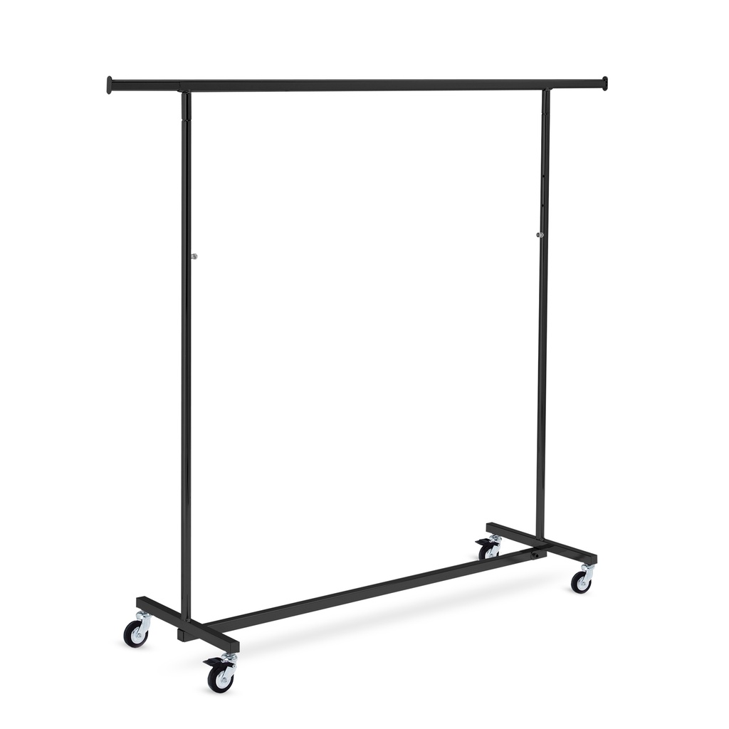BINK - Kleiderständer auf Rollen mit Bremse, höhenverstellbar, schwarz, 140cm