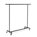 Rolling garment rack with brake, height adjustable, black, 140cm