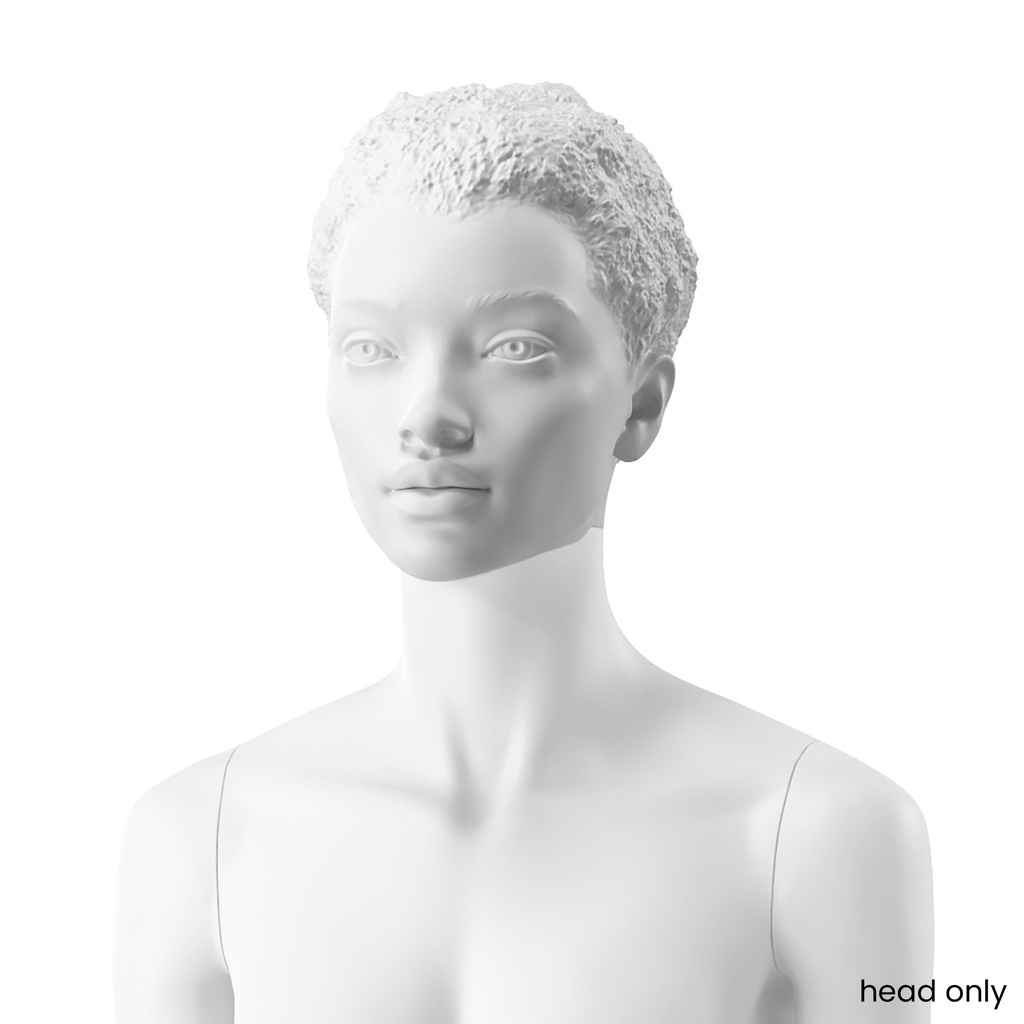 BINK - Tête femme africain sculpté, blanc mat