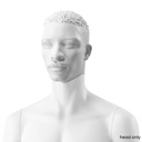 Male african sculpted head, bio resin, white mat