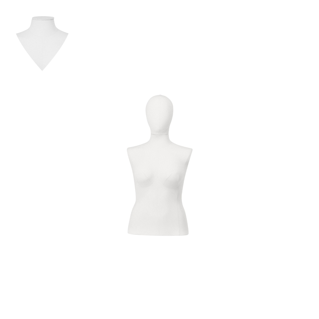 BINK - Busto de costura mujeres hasta las caderas, talla 44, cubierto con tela blanca, cabeza desmontable. 