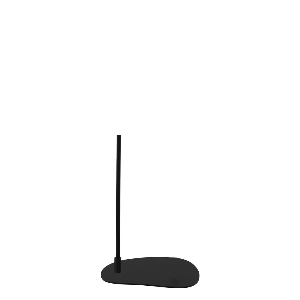 BINK - Bust stand with off-centre connection, 55 cm, organic pebble-shaped base plate, powder-coated black