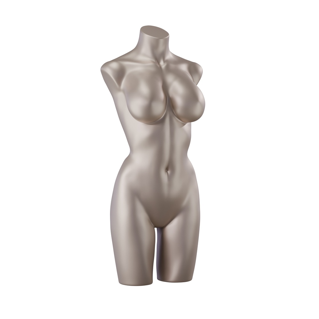 BINK - Lingerie torso, dame, D-cup, metallic huidskleur, pose 003