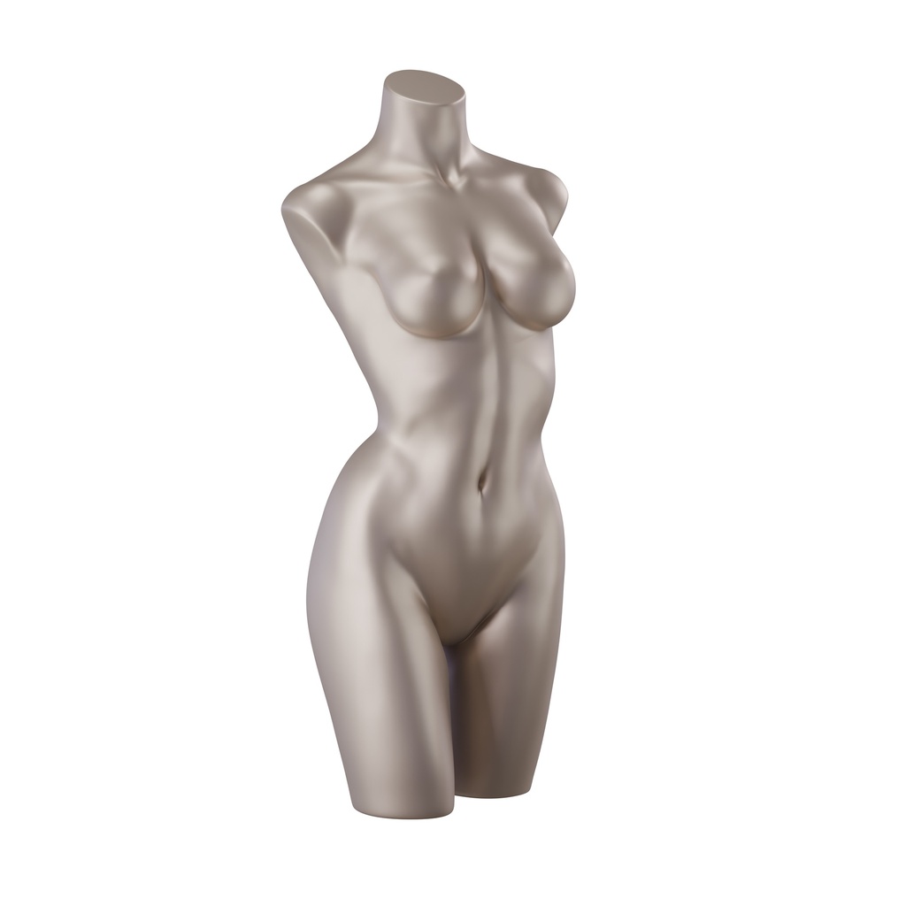 BINK - Lingerie torso, dame, C-cup, metallic huidskleur, pose 004