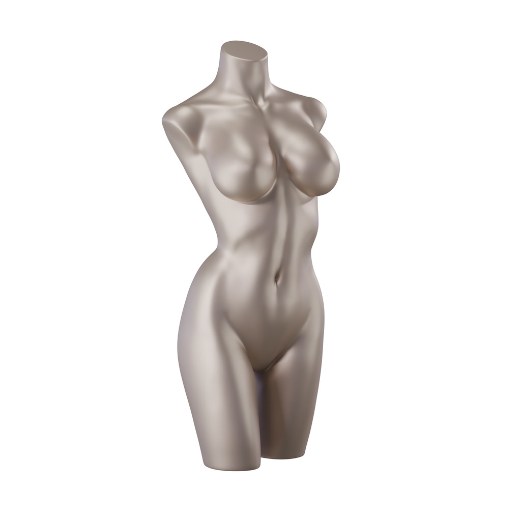 BINK - Lingerie torso, dame, D-cup, metallic huidskleur, pose 005
