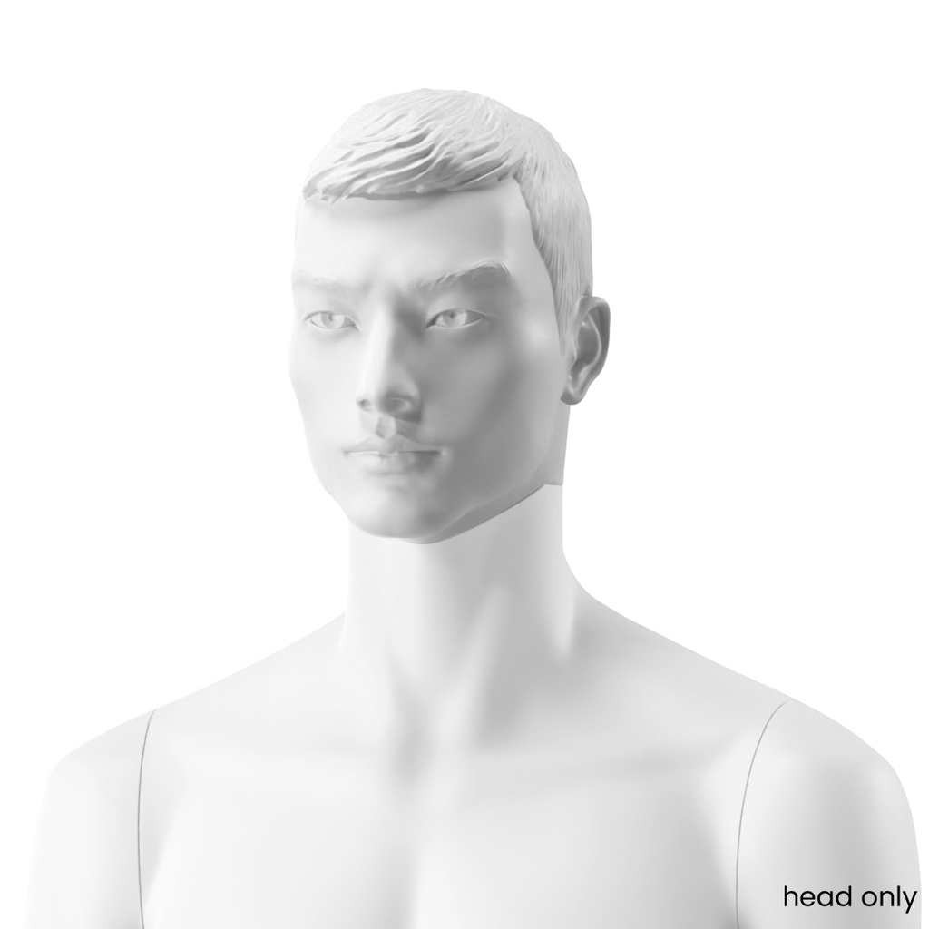 BINK - Tête de homme tendance, résine bio, blanc mat