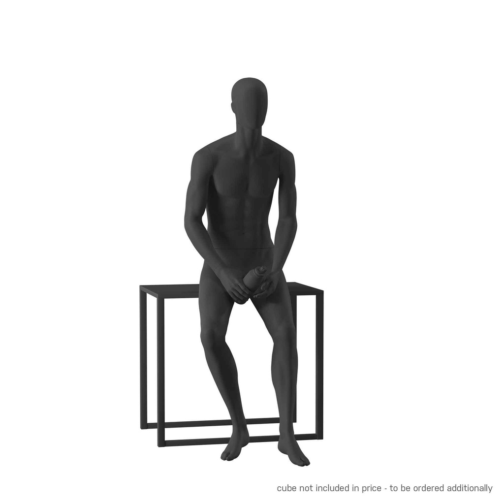 BINK - Zwarte herenetalagepop, urban stijl, abstract hoofd, zittende pose 307