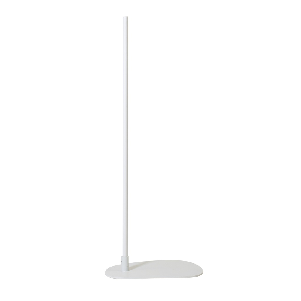 BINK - Pie de busto con conexión descentrada, 110 cm, placa base orgánica en forma de guijarro, con recubrimiento en polvo blanco