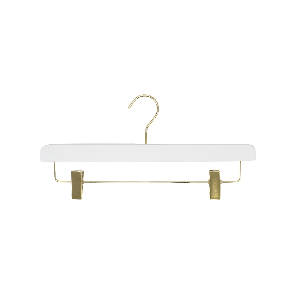 BINK - Percha de ropa para faldas,blanco con dorado gancho - Caja de 50 uds.