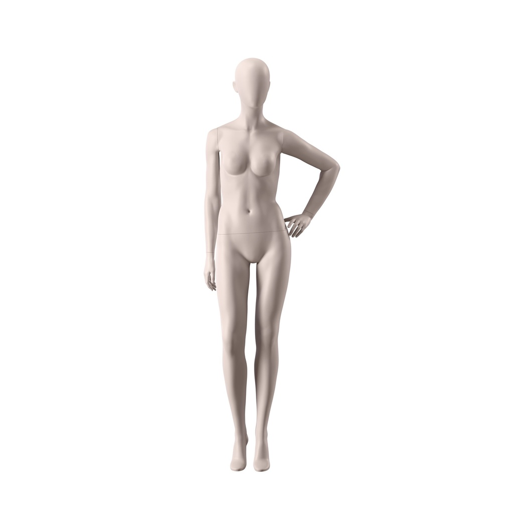 BINK - Mannequin durable, femme, couleur chair clair nude mat, tête d'oeuf, pose 022