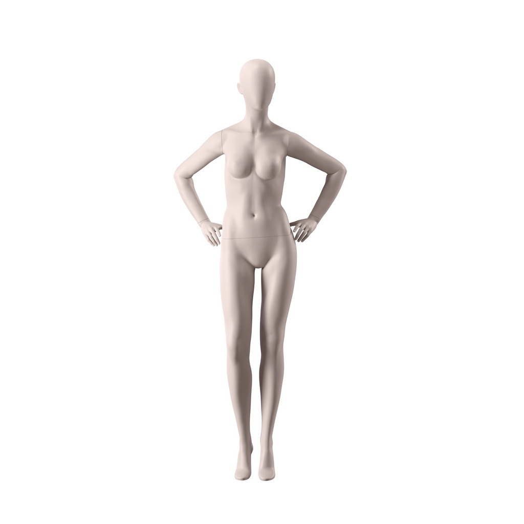 BINK - Eco friendly mannequin, female, nude skin color, egghead, pose 032