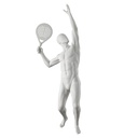 Tennis / Padel Schaufensterpuppe Herr, grau, abstrakter Kopf stehende Pose 313