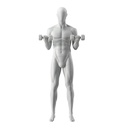 Mannequin sportif de fitness, homme, gris, tête abstraite, pose debout 319