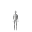 Sport mannequin kind, grijs, 8 jaar, abstract hoofd, staande pose 601