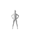 Maniquí de deporte niño, gris, 8 años, cabeza abstracta, postura de pie 603