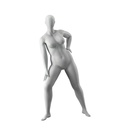 Maniquí de deporte talla grande estirando, mujer, gris, cabeza abstracta, postura de pie 31