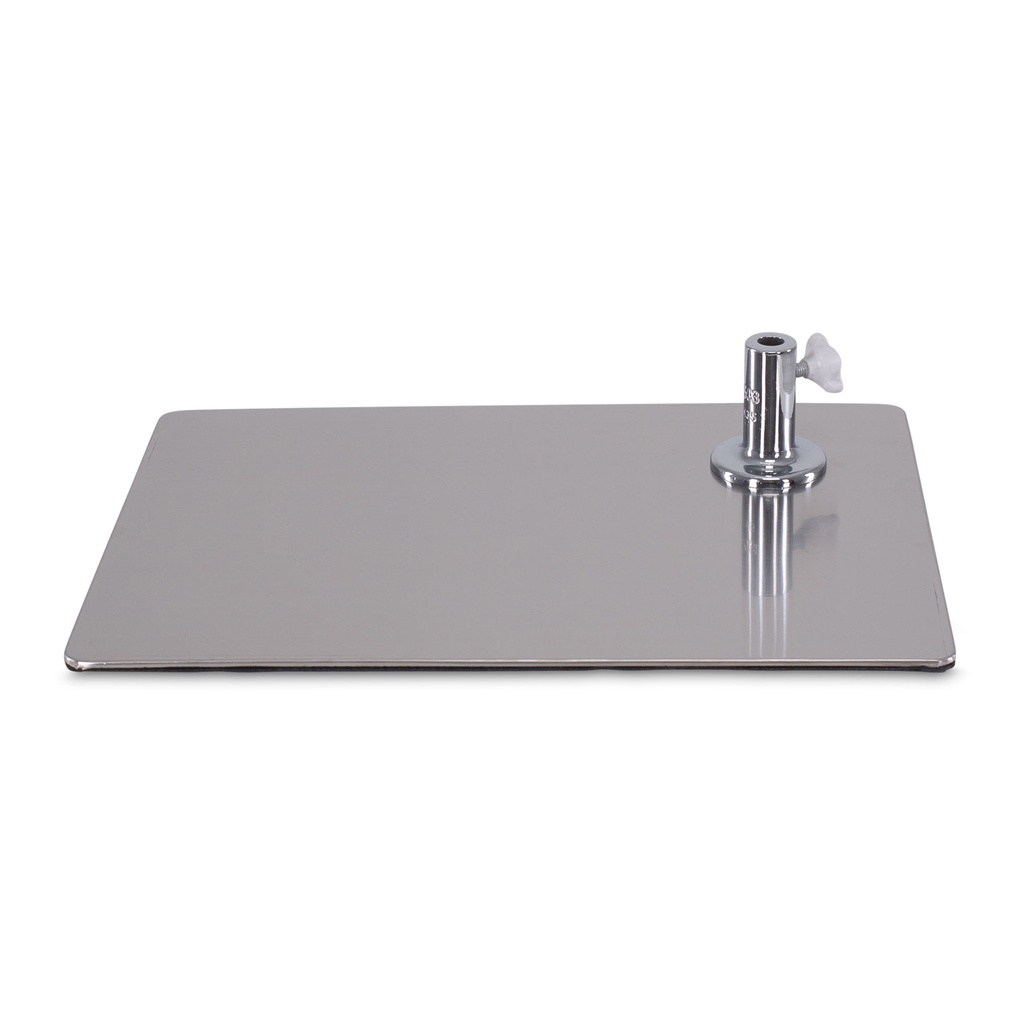 BINK - Rectangular base for child window mannequin, brushed stainless steel