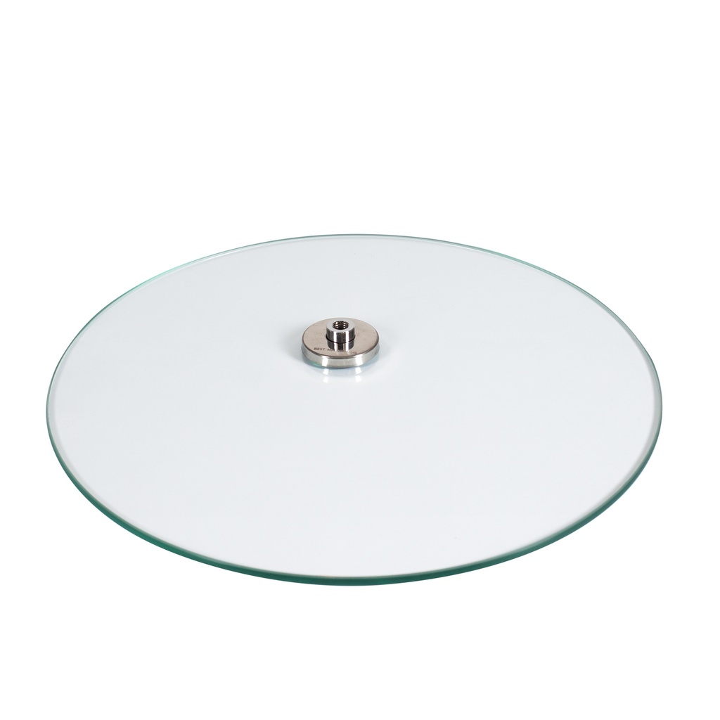 BINK - Ronde voet van gehard glas, dia 42 cm, M12-aansluiting van verchroomd staal