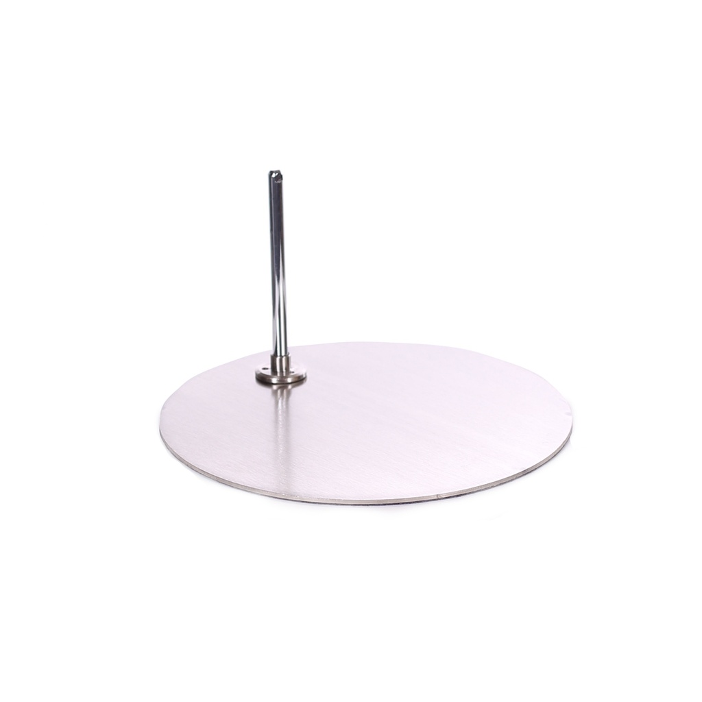 BINK - Base redonda para maniquí de niño en acero inoxidable cepillado con perno para el pie