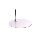 Base ronde du mannequin enfant en acier inoxydable brossé,  tige à pied inclus