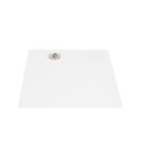 Vierkante paspopvoet 40x40cm, gepoedercoat staal mat wit