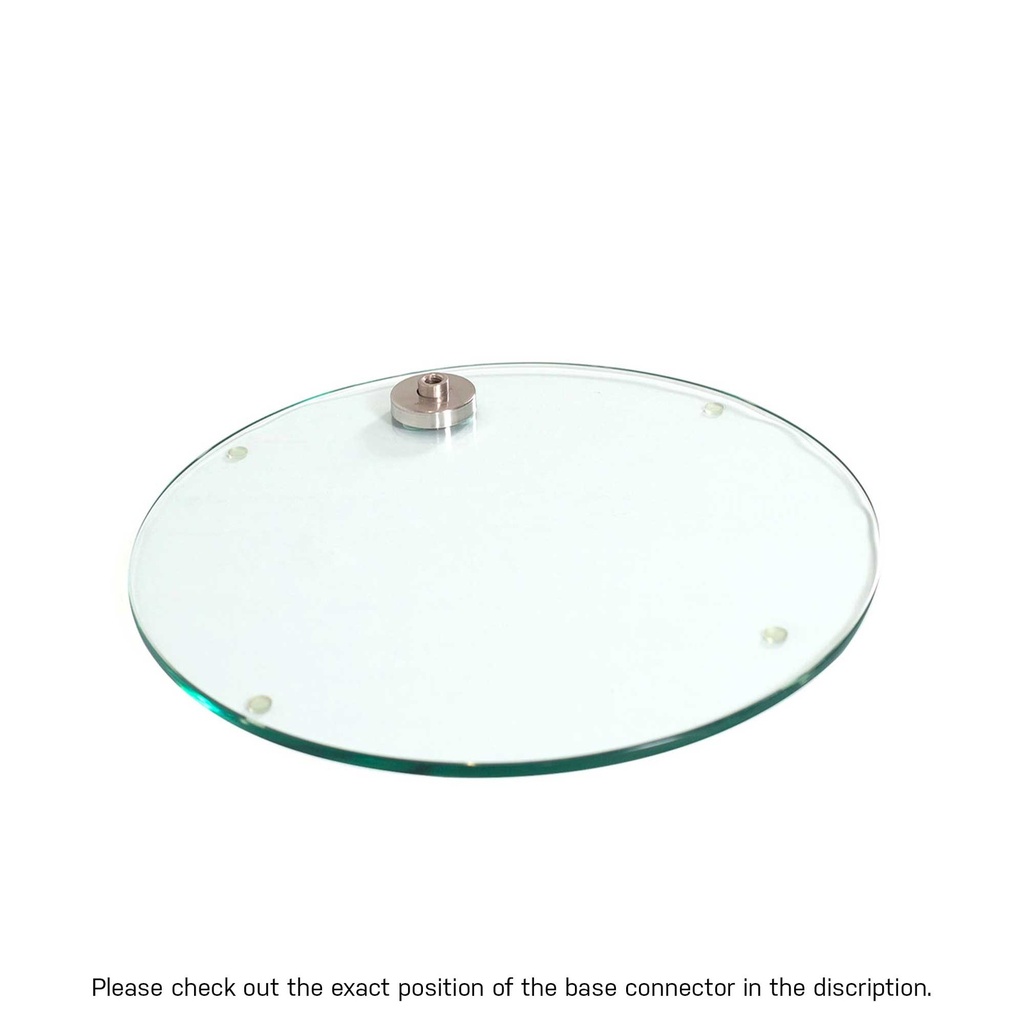 BINK - Runder Sockel aus gehärtetem Glas, Ø 40 cm, M12-Nickel-Anschluss (4 cm)