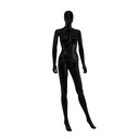 Cheap mannequin, female, detachable head, mat black, standing pose 05BN