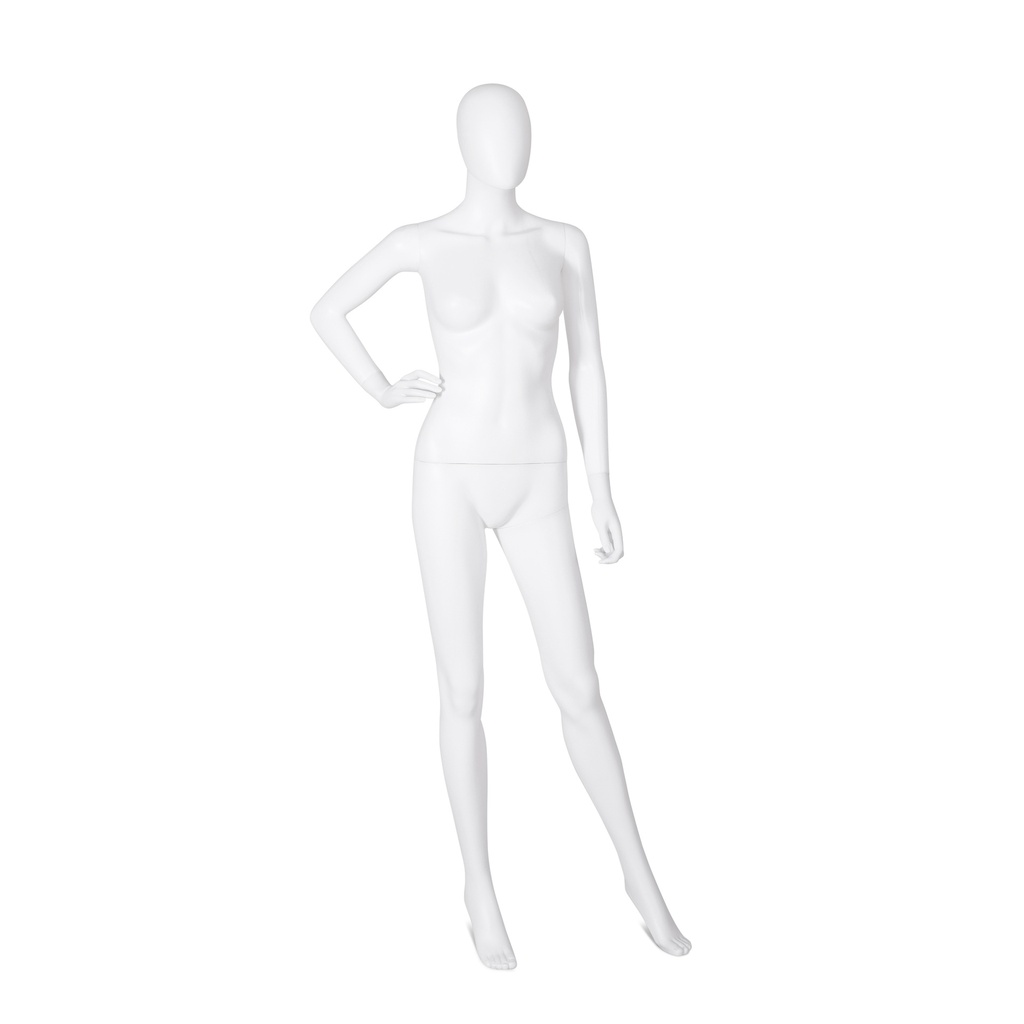 BINK - Maniquí femenino, cabeza abstracta, blanco, postura 02BN